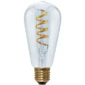 Segula LED Rustika 6W Curved Plus Spiral clear - 290lm 2200K - Dimbaar