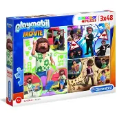 Clementoni Playmobil the movie 3 x 48 stukjes puzzel