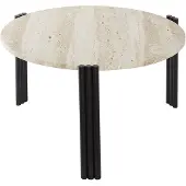 AYTM Tribus Salontafel Black | Travertine | Ø60 cm