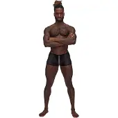 Male Power Mini Short - L black XL