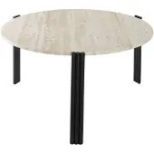 AYTM Tribus Salontafel Black | Travertine | Ø80 cm