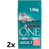 Purina One - Adult - Zalm & Granen - Kattenvoer - 2x1,5kg