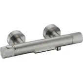 Ben Engraved Cross thermostatische badkraan met watervaluitloop en gravering RVS-look