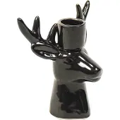 House Vitamin Candle holder reindeer ceramic black 16x9x16,5cm