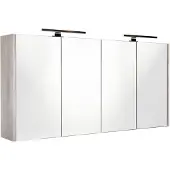 Best design Happy spiegelkast met verlichting 120x60cm eiken grijs