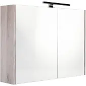 Best design Happy spiegelkast met verlichting 80x60cm eiken grijs