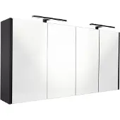 Best design Happy spiegelkast met verlichting 120x60cm zwart mat