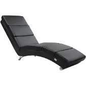 Casaria Relax Lounger Londen Zwart Kunstleer