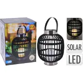 Progarden Led Solar Lantaarn Kaars Zwart -Progarden Led Solar Lantaarn Kaars Zwart - 23 x 30 cm