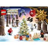 LEGO 75340 Star Wars Adventskalender 2022, met 24 kerstcadeautjes, waaronder minifiguren van Gonk Droid, R2-D2, Darth Vader en bouwbare voertuigen