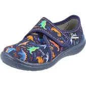 Beck Huisschoenen 'Dinosaurier' blauw / oranje / zwart