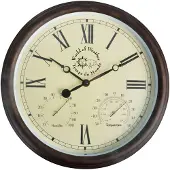 Esschert Design Wandklok Met Thermometer En Luchtvochtigheidmeter Voor Buiten 38 Cm - Weerstations