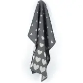 Bunzlau Castle Hearts theedoek 65x65 Black