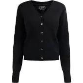Faina Gebreid vest zwart