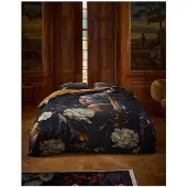 Essenza Dekbedovertrek Floral Girl Black Satijn-200 x 200 / 220 cm | 2-Persoons