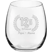 Royal Leerdam Gegraveerde Drinkglas 39cl Papa + mama 12,5 jaar getrouwd