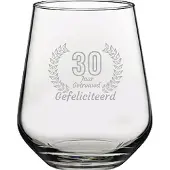Pasabahce Gegraveerde Drinkglas 42,5cl Gefeliciteerd 30 jaar getrouwd