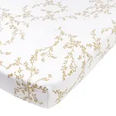 Meyco Hoeslaken Boxmatras Jersey Branches Sand
