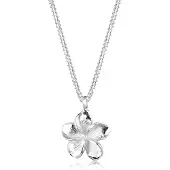 Elli - Halsketting - Dames Frangipani Bloesem Zomervakantie in 925 Sterling Zilver - Dames