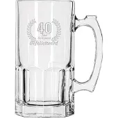 Libbey Gegraveerde Bierpul 1ltr Gefeliciteerd 40 jaar getrouwd