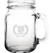 Fusion Gegraveerde Drinkglas 45cl Opa + Oma 25 jaar getrouwd