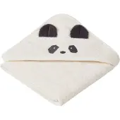 Liewood Albert badcape handdoek met capuchon 70x70 cm Panda creme de la creme