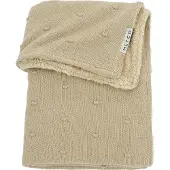 Meyco Baby Mini Knots teddy wiegdeken - sand - 75x100cm - 2.0 TOG