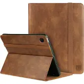 Rosso Element Hoes met penhouder Geschikt voor Samsung Galaxy Tab A8 - Verstelbare Book Case met Sleep/Wake Functie en Elastische Band Bruin