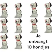 Lucky 10 stuks hondjes Dalmatiër honden figuurtjes (ca 8 cm)
