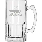 Libbey Gegraveerde Bierpul 1ltr Juf u bent geweldig