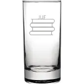Fusion Gegraveerde longdrinkglas 28,5cl Juf met boeken