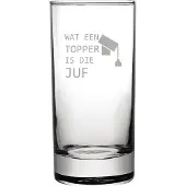 Fusion Gegraveerde longdrinkglas 28,5cl Wat een topper is die juf