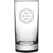 Fusion Gegraveerde longdrinkglas 28,5cl voor de beste Broer in hexagon