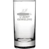 Fusion Gegraveerde longdrinkglas 28,5cl Juf u bent geweldig