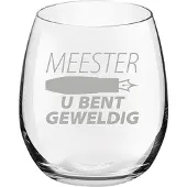 Royal Leerdam Gegraveerde Drinkglas 39cl Meester u bent geweldig