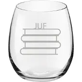 Royal Leerdam Gegraveerde Drinkglas 39cl Juf met boeken