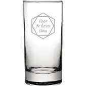 Fusion Gegraveerde longdrinkglas 28,5cl voor de beste Oma in hexagon