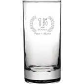 Fusion Gegraveerde Longdrinkglas 28,5cl Papa + mama 15 jaar getrouwd