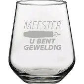 Pasabahce Gegraveerde Drinkglas 42,5cl Meester u bent geweldig