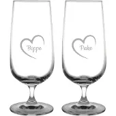 Fusion Gegraveerde bierglas op voet 41cl Pake mei hert & Beppe mei hert
