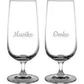 Fusion Gegraveerde bierglas op voet 41cl Muoike & Omke
