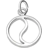 MOOYE ® - Collectie Zilveren Yin Yang open ketting hanger