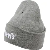 Levi's Unisex Lan Poster Logo Beanie Dark Grey Heather Maat: OS | Accessoires Outlet | kids | Grijs