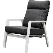 AVH-Collectie Vegas lounge tuinstoel verstelbaar aluminium wit