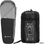 Springos Slaapzak - 220 x 80 cm - - Dekenmodel - Inclusief Draagtas - Slaapzakken - Zwart