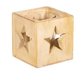 Sass & Belle Waxinelichthouder Hout - Ster
