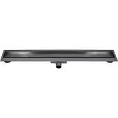 Guido Gusto Gun metal RVS Douchegoot compleet met flens 100x7x6,7cm Tegelrooster