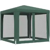 vidaXL Partytent met 4 mesh zijwanden 2,5x2,5 m HDPE groen