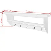 vidaXL Kapstok barokstijl MDF wit