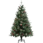 vidaXL Kerstboom met dennenappels 120 cm PVC en PE groen